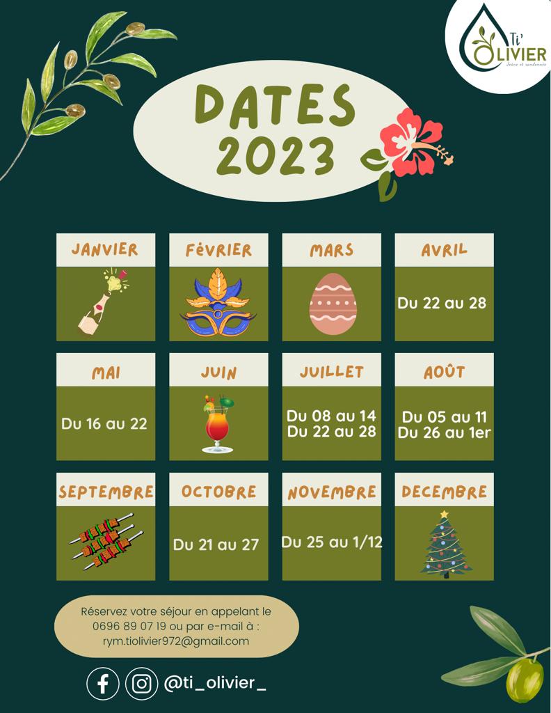 Planning TiOlivier 2023